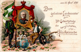 Adel Sachsen König Albert Zum 70. Geburtstag 1898 I-II - Koninklijke Families