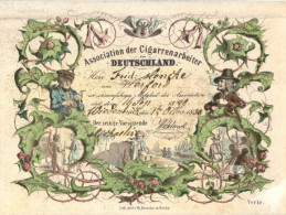 Arbeiterbewegung Mitgliedausweis Association Der Cigarrenarbeiter Deutschland Von 1850. Die Association Ist Eine Frühfor - Ohne Zuordnung