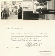 Politik Kl. Lot Bundeskanzler Adenauer Dankeskarte Zum 81. Geburtstag Mit Original-Unterschrift Und 2 Fotos - Non Classificati