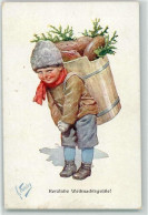 39177005 - Weihnachten Kind Mit Kaese Oder Brot  In Der Kiepe Verlag BKW I Brueder Kohn Serie 3191-2 AK - Feiertag, Karl