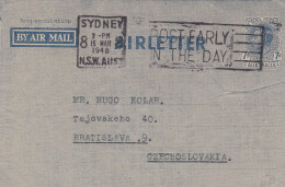 From Australia To Czechoslovakia - 1948 - Lettres & Documents