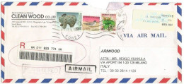 South Korea Registered Commerce Airmail Cover Youngsan 13sep1999 With FRAMA ATM Label 570w + 3 Stamps To Italy - Korea, South