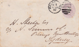 From Melbourne To Sydney - 1889 - Brieven En Documenten