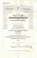 WK I Verleihungsurkunde (29x44 Cm) Bronzene Militärdienstmedaille Am Bande Des Militärverdienstkreuzes, Wien 5. Feb. 191 - Altri & Non Classificati