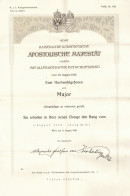 WK I Verleihungsurkunde (29x44 Cm) Zum Major, Wien 11. Aug. 1916 II - Andere & Zonder Classificatie