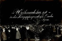 Kriegsgefangenenpost Aus Japan Osaka Fotografie Weihnachten 1916, Gruppenbild Der Offiziere Und Mannschaften Im Freien N - Sonstige & Ohne Zuordnung