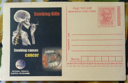 SMOKING, CIGARATE,liquer,alchohol, Skull, CANCER,TOBACCO, ANTI-SMOKING,MEGHDOOT POSTCARD, Postal Stationary,INDIA - Krankheiten