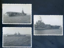 Lot De 3  Photo -- Photographie Bateaux Guerre Et Porte Avions STEP192 - Barche