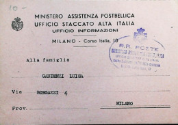 ITALY - WW2 – WWII Prigioniero Di Guerra 1940-1945 –  (AGIAB) - S8155 - Posta Militare (PM)