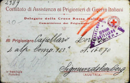 ITALY - WW1 – WWI Prigioniero Di Guerra  1915-1918 –  (AGIAB) - S8132 - Poste Militaire (PM)