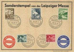 3. Reich Leipziger Messe Ring-Messehaus Sonderstempel 1939 Auf Schmuckblatt Der Reichspost - Guerra 1939-45