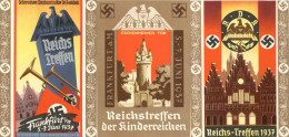 Propaganda WK II Reichstreffen Frankfurt 3 Ak II- (je Rundherum Beschnitten) - War 1939-45