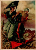 Delcampe - Propaganda WK II Italien Sign. Baccasile II (fleckig) - Guerre 1939-45