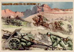 Propaganda WK II Italien 9. Regg. Artiglieria Brennero Sign. Dercoli I-II (Ecke Gestossen) - War 1939-45