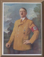 Hitler Portait Im Bilderrahmen Nach Einem Gemälde Von Prof. Knier (25,5 X 33,5 Cm) - Oorlog 1939-45