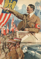 Hitler Schmuckblatt-Telegramm Reichsparteitag Der NSDAP Nürnberg Aus Weidenau (Sieg) Am 11.1.1941, SIGNIERT Hohlwein - War 1939-45