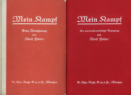 Hitler Buch Mein Kampf Erstauflage 1925 Und 2. Band 1927, Verlag Eher München, Ges. 746 S. Sehr Gut Erhalten I-II - Weltkrieg 1939-45