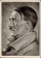 Hitler Portrait Nach Org. Zeichnung Von Prof. Bauer, Karl II- (Reisnagellöcher) - War 1939-45