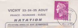 FRANCE - FLAMME  VICHY  - SELECTION POUR LES JEUX OLYMPIQUES  - 1968 -  23 24 25 AOUT FRANCE ROUMANIE SUEDE - Mechanical Postmarks (Advertisement)