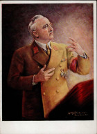 LEY,Dr. WK II - PH 437 Reichsorganisationsleiter Seltene Künstlerkarte Sign. Willy Damian I R! - Guerra 1939-45