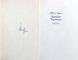 WK II Buch Spandauer Tagebücher SIGNIERT Von Speer, Albert 1975, Propyläen Verlag, 671 S. I-II - War 1939-45