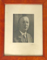 WK II Schacht, Hjalmar Portrait Im Original-Holzrahmen (39x49 Cm), Reichsbankpräsident 1933-1939 Und Reichswirtschaftsmi - War 1939-45