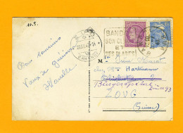 Cpsm Bandol --> Zoug (Suisse) - Flamme Daguin - Tb 1,50f Cérès De Mazelin - Tb 4,50f Type Gandon - 1947 - Used Stamps