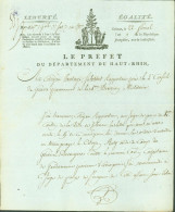 LAS Lettre Autographe Signature Noel Préfet Haut Rhin Colmar An 9 Escroquerie Révolution Empire - Politiques & Militaires