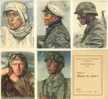 Willrich, Wolfgang Serie Männer Der Front VDA 1940 Mit 5 Künstlerkarten Und Original-Umschlag - Oorlog 1939-45