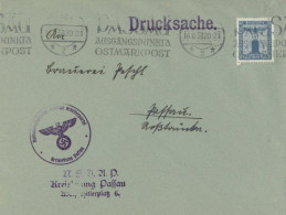 NSDAP Dienstbrief Drucksache Mit Partei-Dienstmarke EF, NSDAP Kreisleitung Passau 1938 - Guerre 1939-45