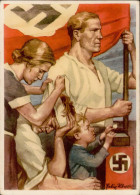 NSDAP WK II - Frühe NSDAP-Opferkarte GAU BERLIN Künstlerkarte Sign. Felix Albrecht I-II - Guerra 1939-45