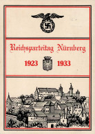 REICHSPARTEITAG NÜRNBERG 1933 WK II - Seltene 10 Jährige Jubiläumskarte 1923-1933 Mit S-o Und Hitler-Vignette UNSERE HOF - Weltkrieg 1939-45