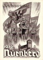 REICHSPARTEITAG NÜRNBERG 1936 WK II - HJ Marschiert Künstlerkarte Sign. Mjölnir S-o I - War 1939-45