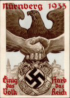 Reichsparteitag WK II Nürnberg (8500) 1933 Festpostkarte II (Stauchung) - Weltkrieg 1939-45