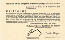 FRANKFURT/Main - VDA-Einladungskarte (keine Ak) TAG Des DEUTSCHEN VOLKSTUMS Im VDA-HAUS 1937 I - Guerre 1939-45