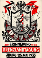 IBURG WK II - GRENZLANDTAGUNG IBURG 1933 Künstlerkarte Sign. H.Rolle I - War 1939-45