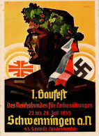 SCHWENNINGEN A.N. WK II - 1. GAUFEST D. REICHSBUNDES Für LEIBESÜBUNGEN 1935 Sign. Künstlerkarte I-II - Weltkrieg 1939-45