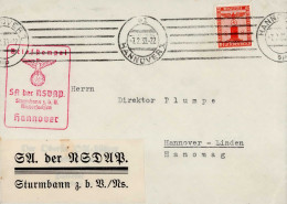 WK II SA Der NSDAP Dienstbrief Parteidienstmarke EF Sturmbann Zur Besonderen Verwendung Niedersachsen-Hannover 1939 I-II - Guerre 1939-45
