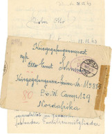 Kriegsgefangenenpost WK II (Absender War Beim Flak-Rgmt. 33 In Nordafrika) Mehrfach Alliierte- U. OKW-Zensur, Mit Briefi - Weltkrieg 1939-45