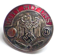 SS Abzeichen Gott Mit Uns (mit Schraubplatte) - Weltkrieg 1939-45