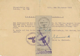 SS-Feldpost Einzahlungsabschnitt 40128 (SS-Panzergrenadier-Division Wiking) Und Beerdigungsschein Unterschrieben Vom Che - Guerre 1939-45