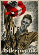 HITLER-JUGEND WK II - HINEIN In Die HJ - Spendenkarte HJ Gau Baden Ecken Etwas Gestoßen! II Selten! - Guerra 1939-45