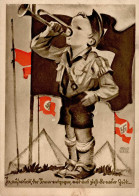 HITLER-JUGEND WK II - JUNGVOLK-Künstlerkarte AUFWÄRTS, Der Sonne Entgegen.. Sign. Franz Weiss I-II - War 1939-45