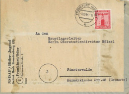 NSDAP HJ Hitlerjugend Gebiet Mark Brandenburg 2 Frankfurt/Oder Dienstbrief Mit Parteidienstmarke EF 1944 II - Weltkrieg 1939-45