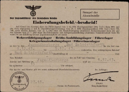WK II HJ Bad Salzdethfurth Einberufungsbescheid I-II - Guerre 1939-45
