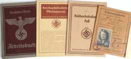 WK II RAD Reichsarbeitsdienst Lot Mit Pflichtausweis, Arbeitsbuch Und Erkennungskarte 1944 Von Einer Person I-II - Weltkrieg 1939-45