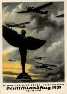 NS-FLIEGERKORPS WK II - DEUTSCHLANDFLUG 1937 Sign.Künstlerkarte Luftpost-S-o Ecke Gestoßen II - Guerre 1939-45