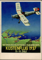 NS-FLIEGERKORPS WK II - NSFK Prop-Ak KÜSTENFLUG 1937 Sign. Künstlerkarte I - Guerre 1939-45