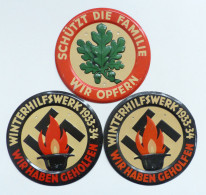 WHW Lot Von 3 Metalltürplaketten - Weltkrieg 1939-45