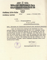 WHW Schreiben Der Gauführung Hessen-Nassau Kreisführung Lauterbach Vom 27. Januar 1936 II - Guerra 1939-45